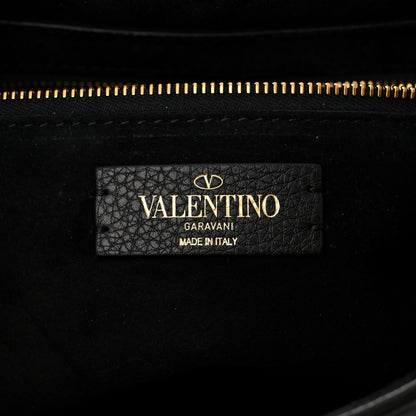 Valentino Garavani Grained Calfskin Large Roman Stud Shoulder Bag Black 6 of 9