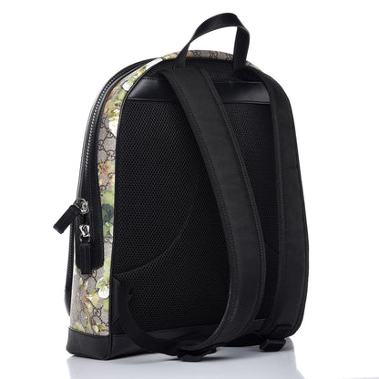 Gucci GG Supreme Monogram Blooms Medium Day Backpack Beige New Military Black 3 of 10