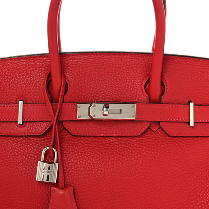 Hermes Taurillon Clemence Birkin 30 Rouge Casaque 8 of 12