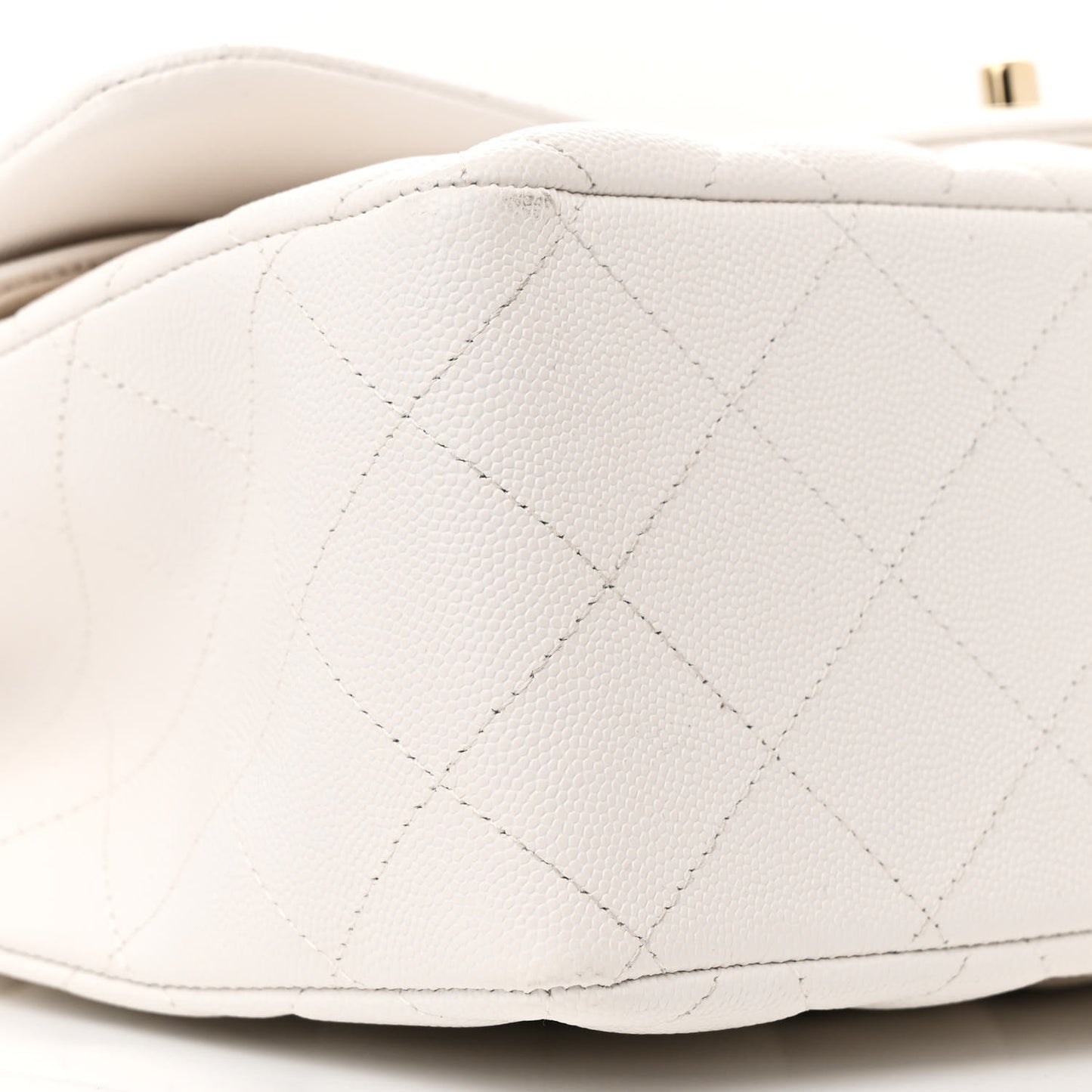 Caviar Quilted Jumbo Double Flap White