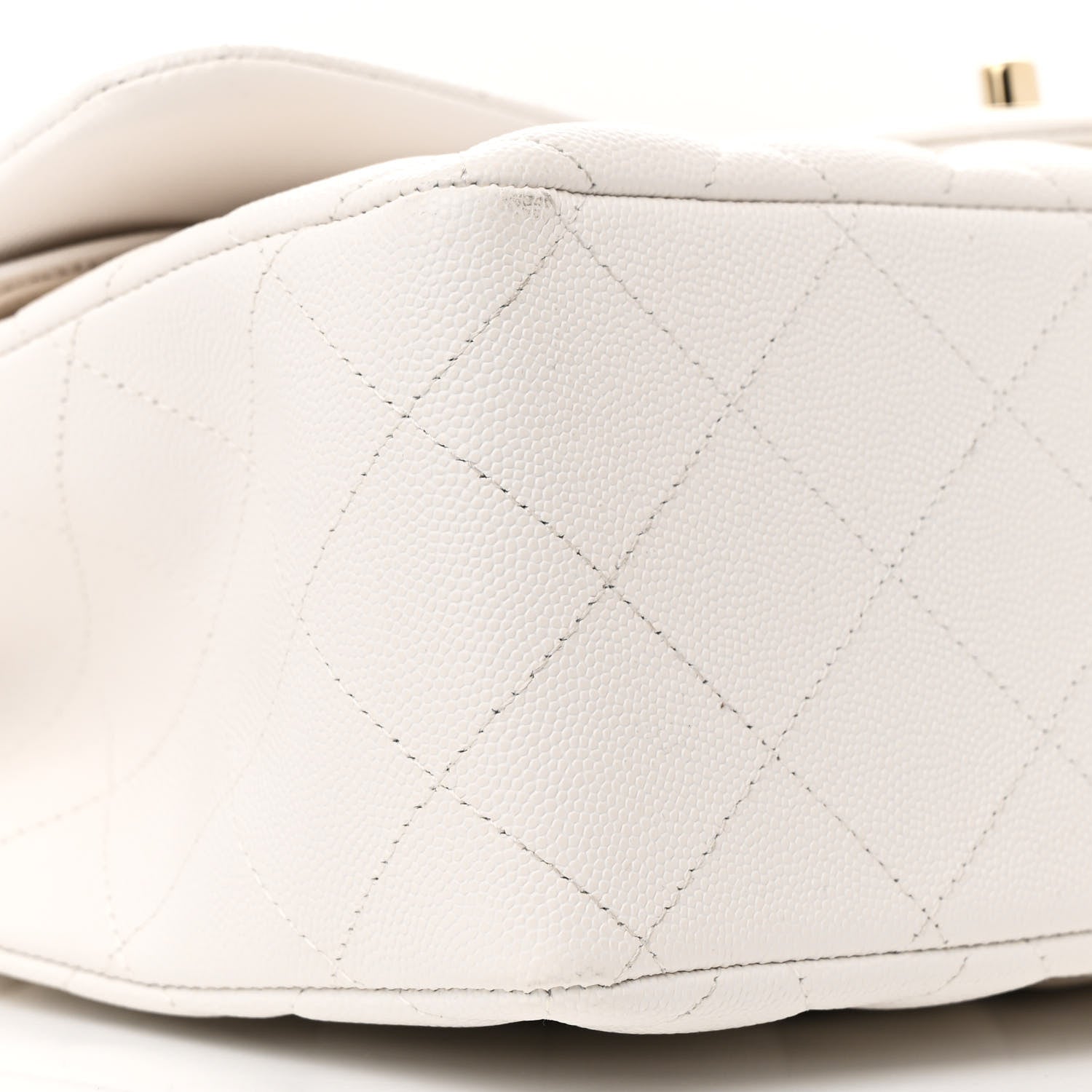 Chanel Caviar Quilted Jumbo Double Flap White 9 of 11