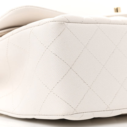 Chanel Caviar Quilted Jumbo Double Flap White 9 of 11