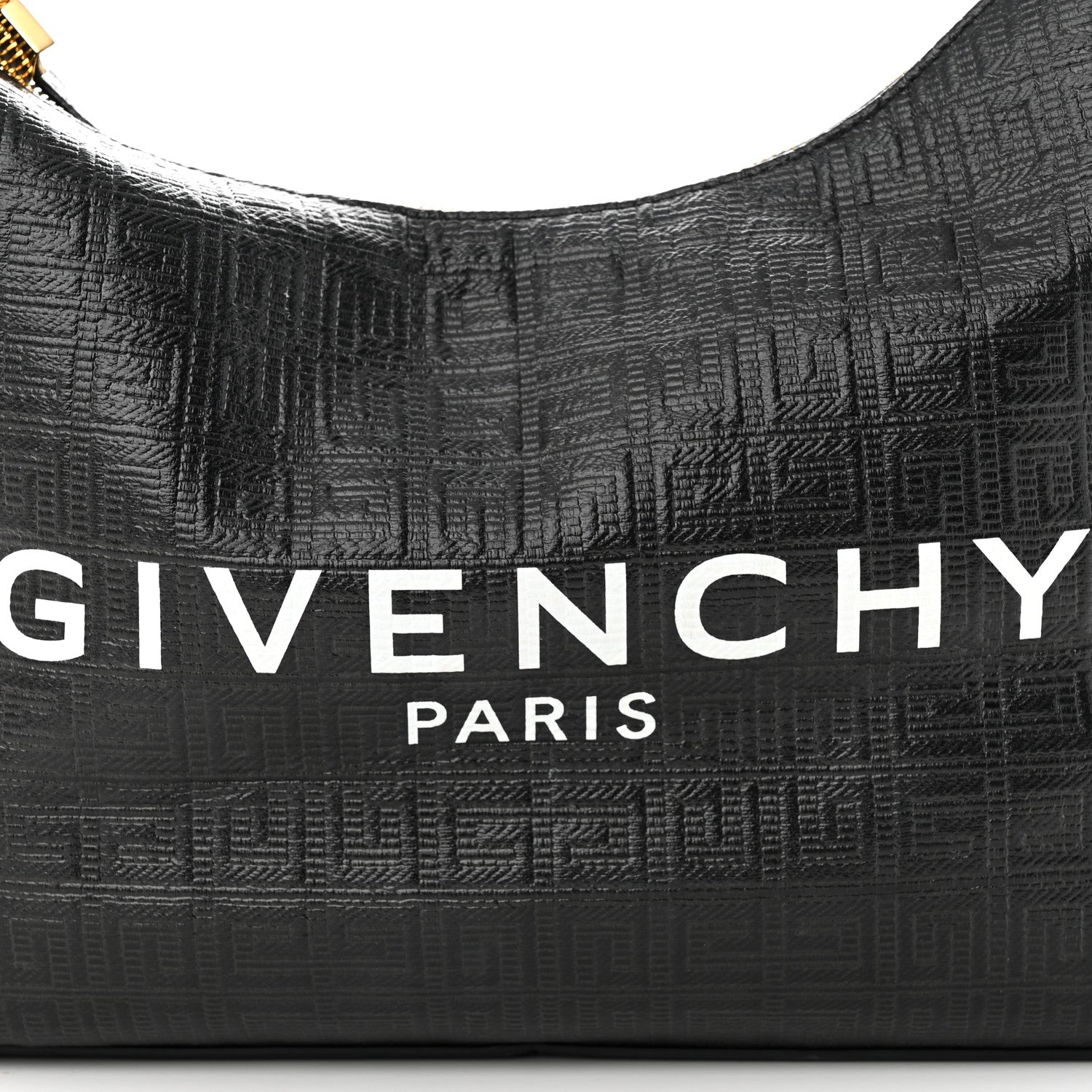 Givenchy Coated Canvas Logo 4G Embossed Medium Moon Cut Out Shoulder Bag Black 7 of 11