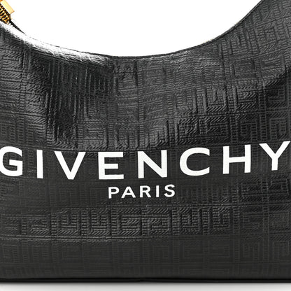 Givenchy Coated Canvas Logo 4G Embossed Medium Moon Cut Out Shoulder Bag Black 7 of 11