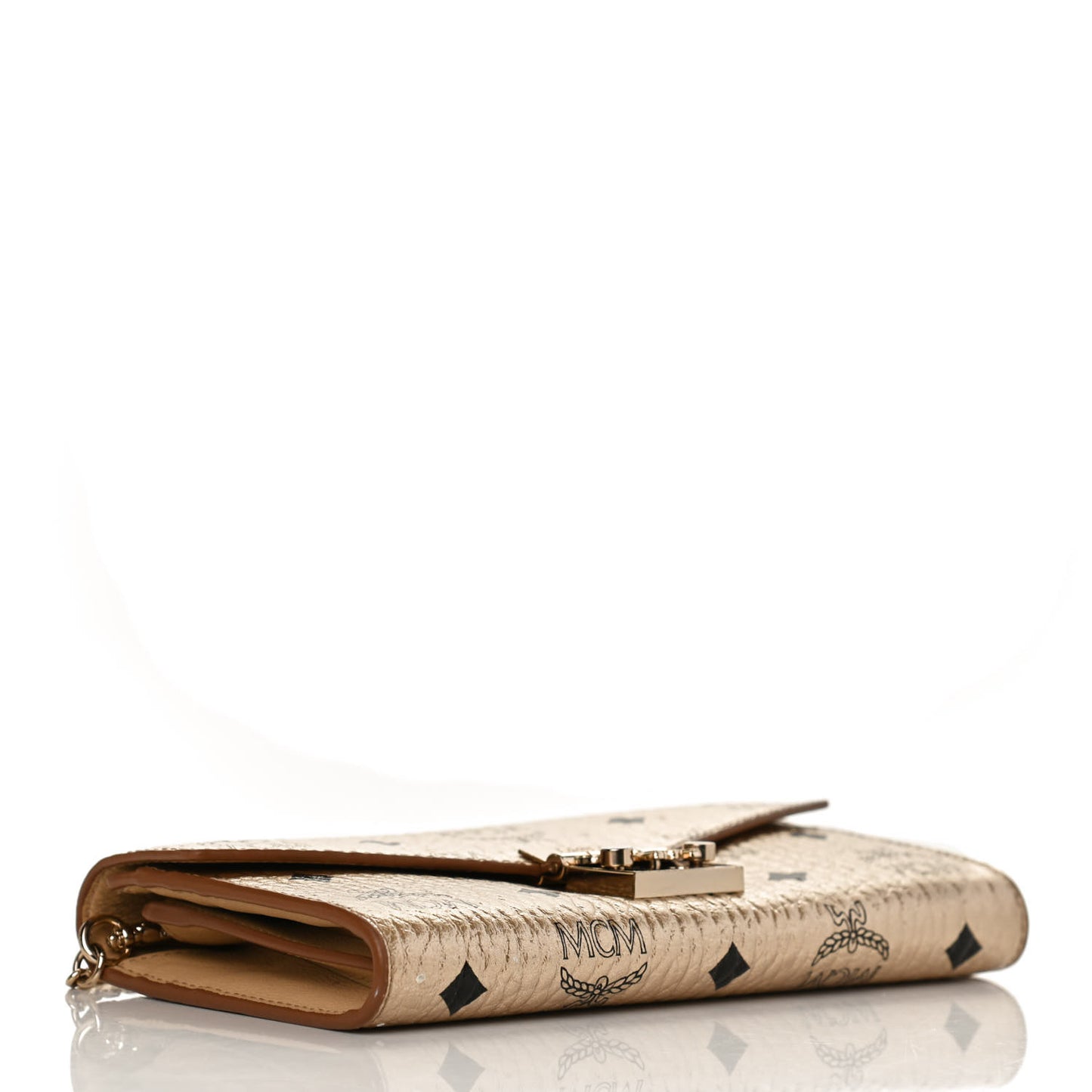 Metallic Visetos Patricia Wallet On Chain Gold