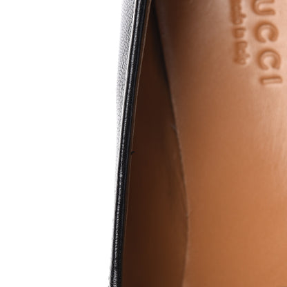 Gucci Goatskin Bee Star Embroidered Womens Jordaan Loafers 38 Black 8 of 9