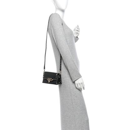 Valentino Garavani Pebbled Calfskin Mini Rockstud Crossbody Bag Black 2 of 9