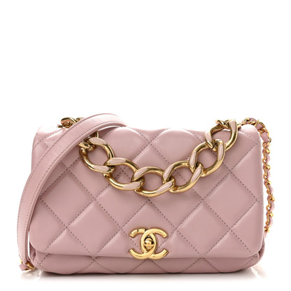 Chanel Lambskin Quilted Color Match Small Flap Light Pink 1 of 12