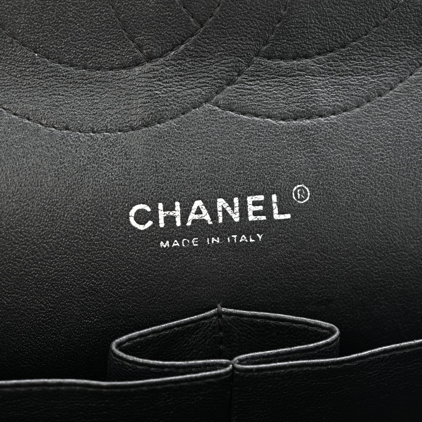 Patent Quilted Jumbo Double Flap Black