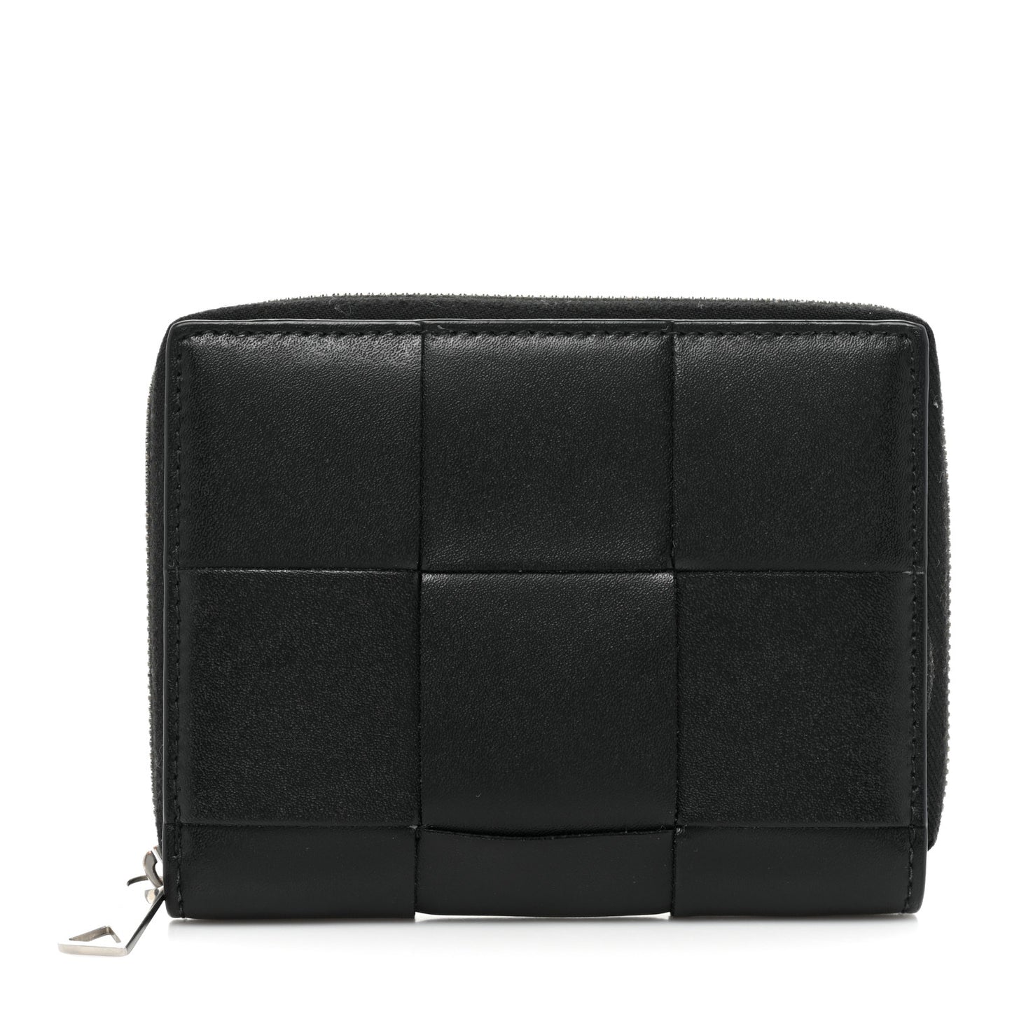 Nappa Maxi Intrecciato Zip Around Wallet Black