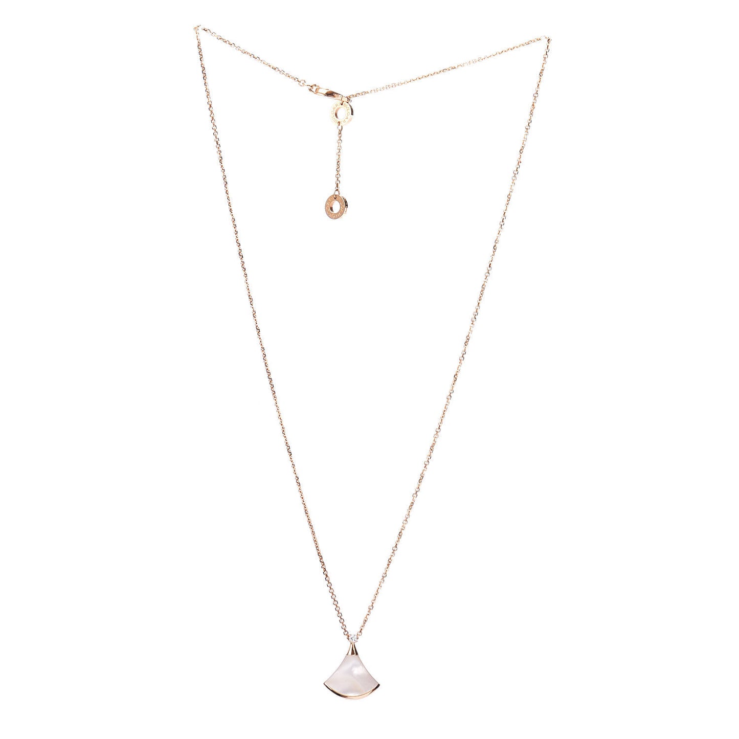 18K Rose Gold Diamond Mother of Pearl Small Divas' Dream Pendant Necklace