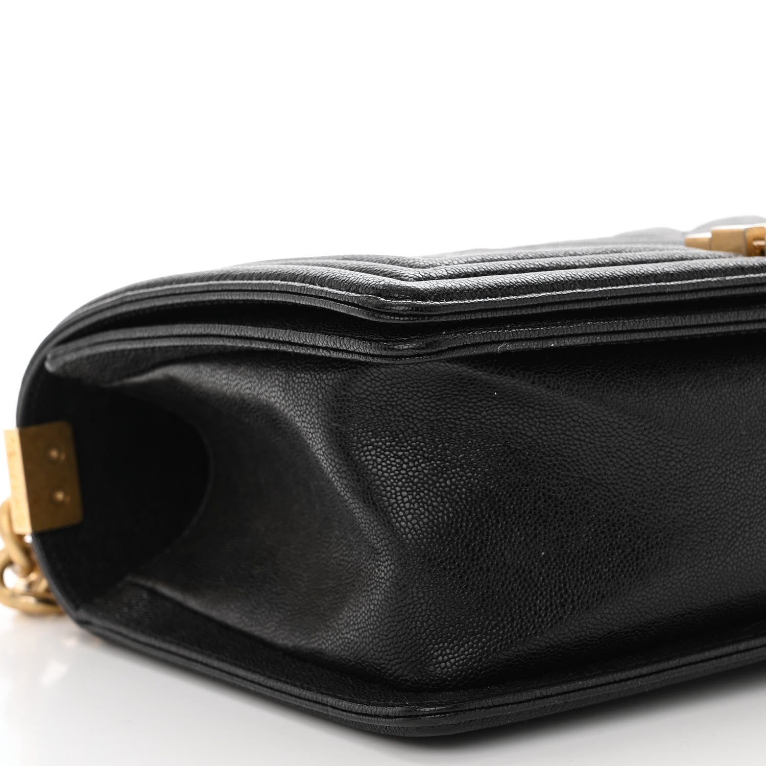 Chanel Caviar Chevron Quilted Medium Boy Flap Black 9 of 10