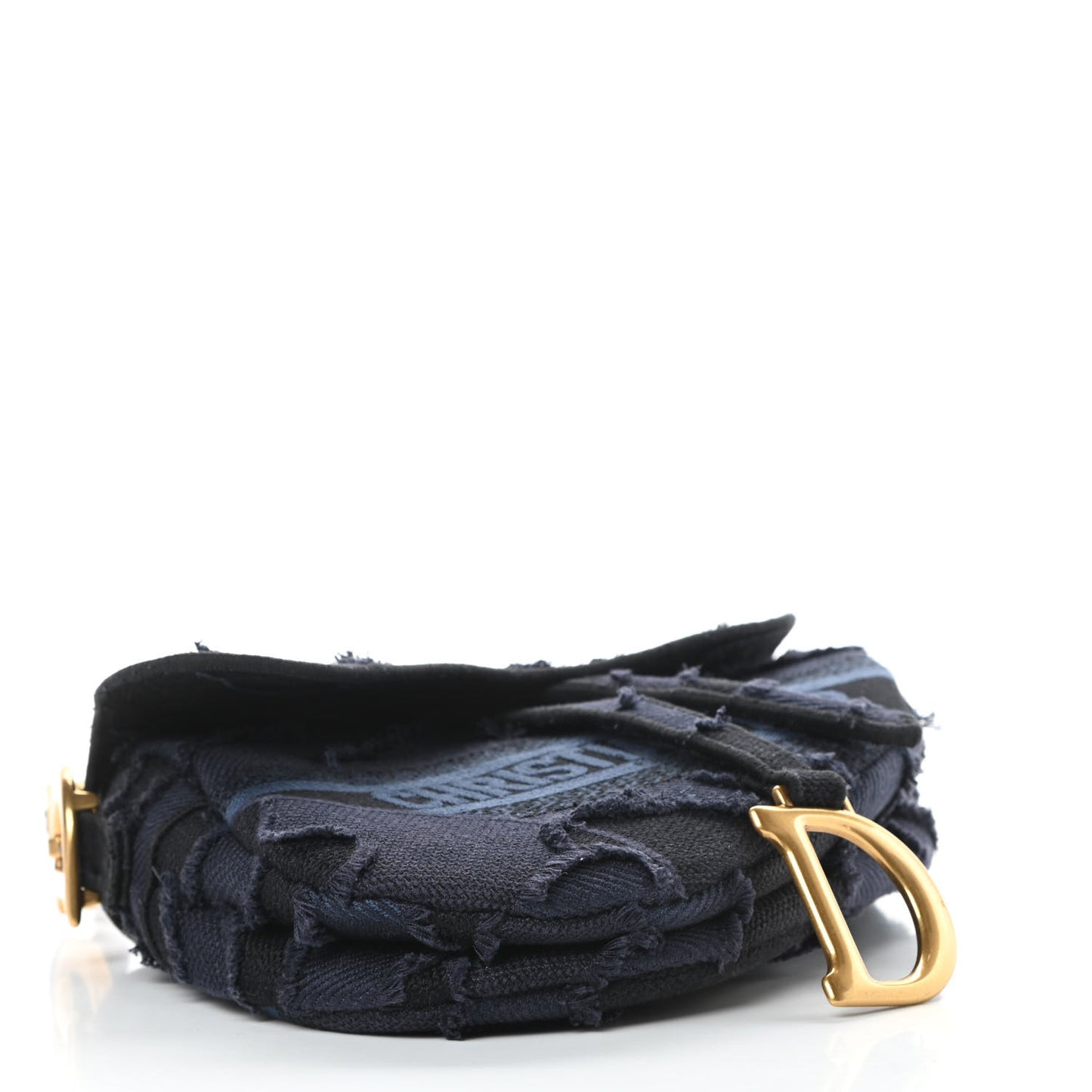 Canvas Embroidered Camouflage Saddle Bag Blue