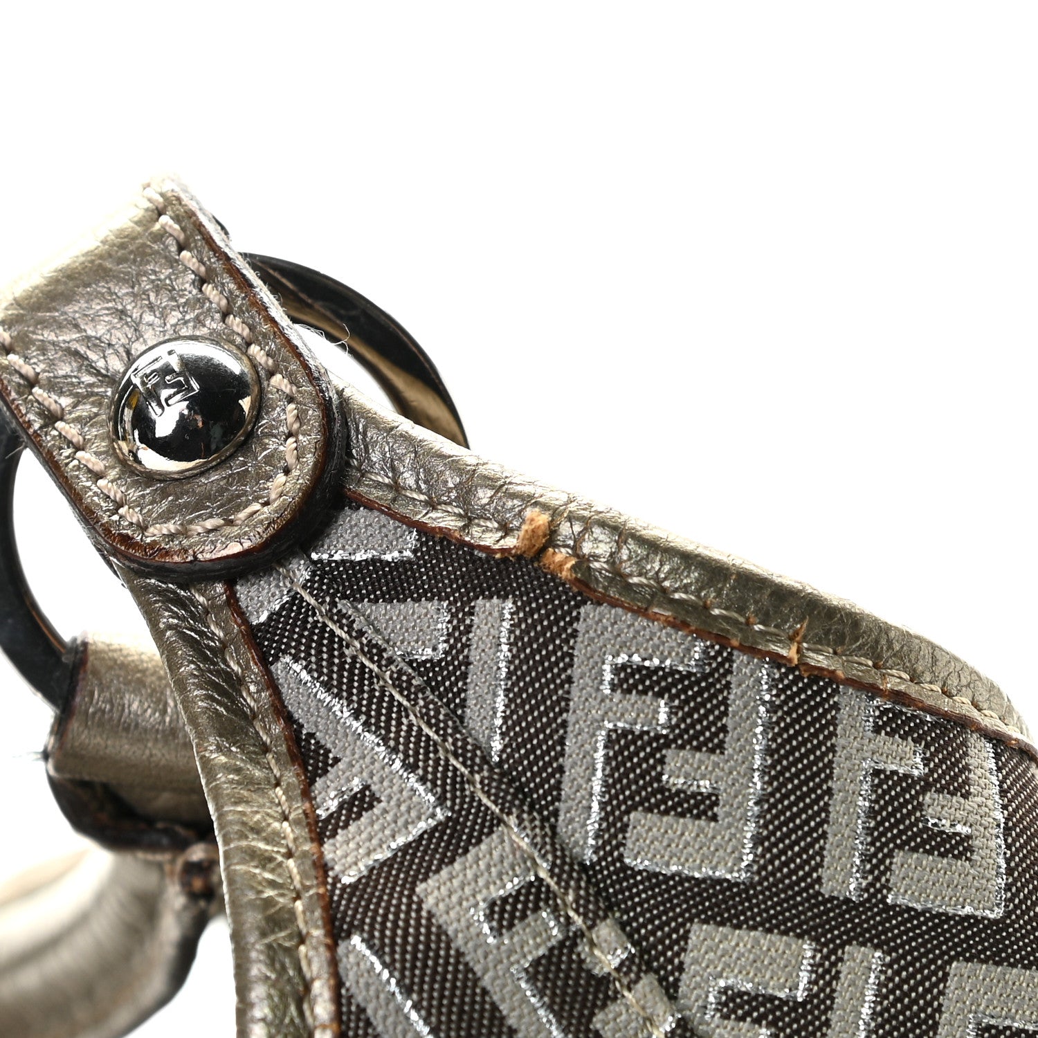 Fendi Zucchino Vachetta Shoulder Bag Caffe Argilla Canna di Fucile 14 of 15