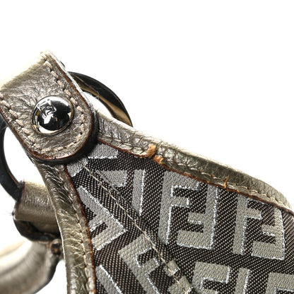 Fendi Zucchino Vachetta Shoulder Bag Caffe Argilla Canna di Fucile 14 of 15