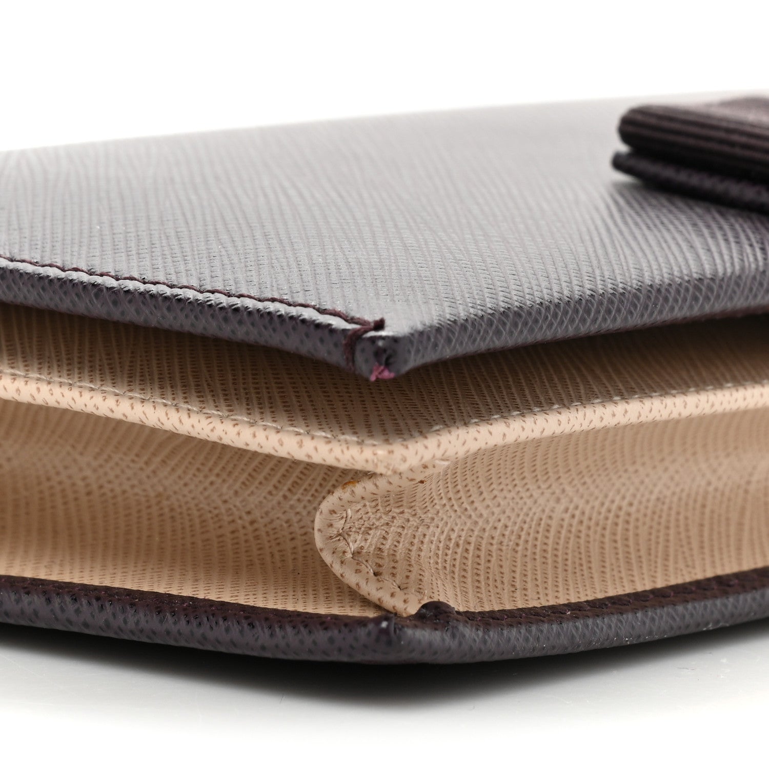 Salvatore Ferragamo Calfskin Vara Wallet On Chain Plum 10 of 16