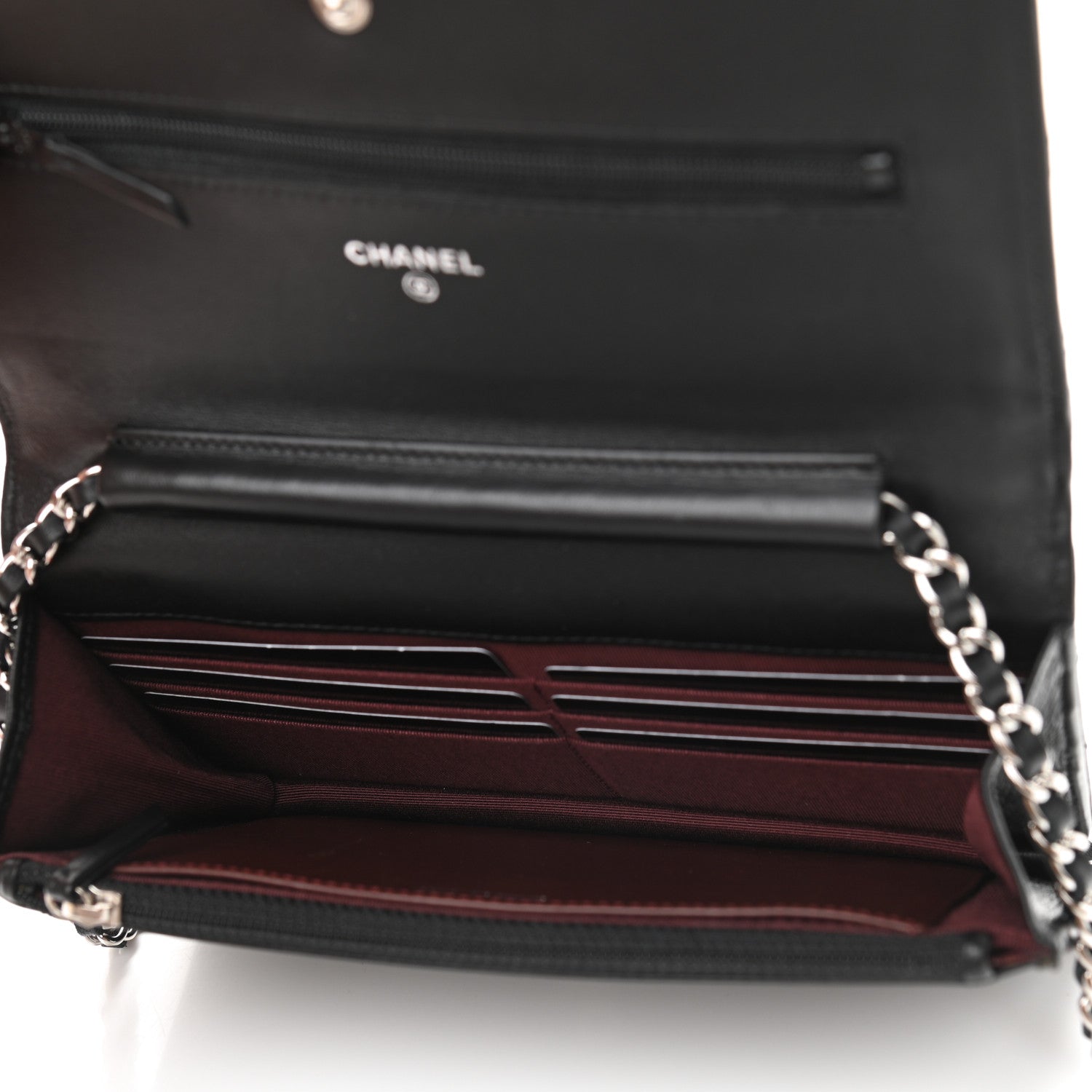 Chanel Lambskin Quilted Wallet On Chain WOC Black 5 of 11