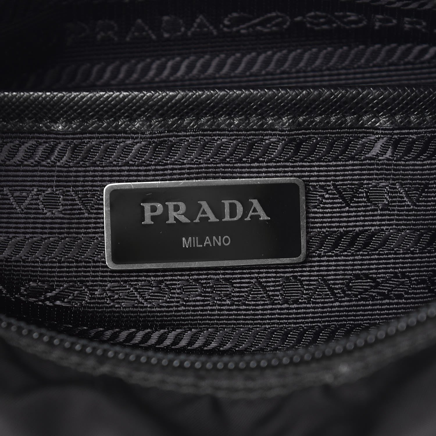 Prada Nylon New Vela Studded Messenger Bag Black 6 of 7