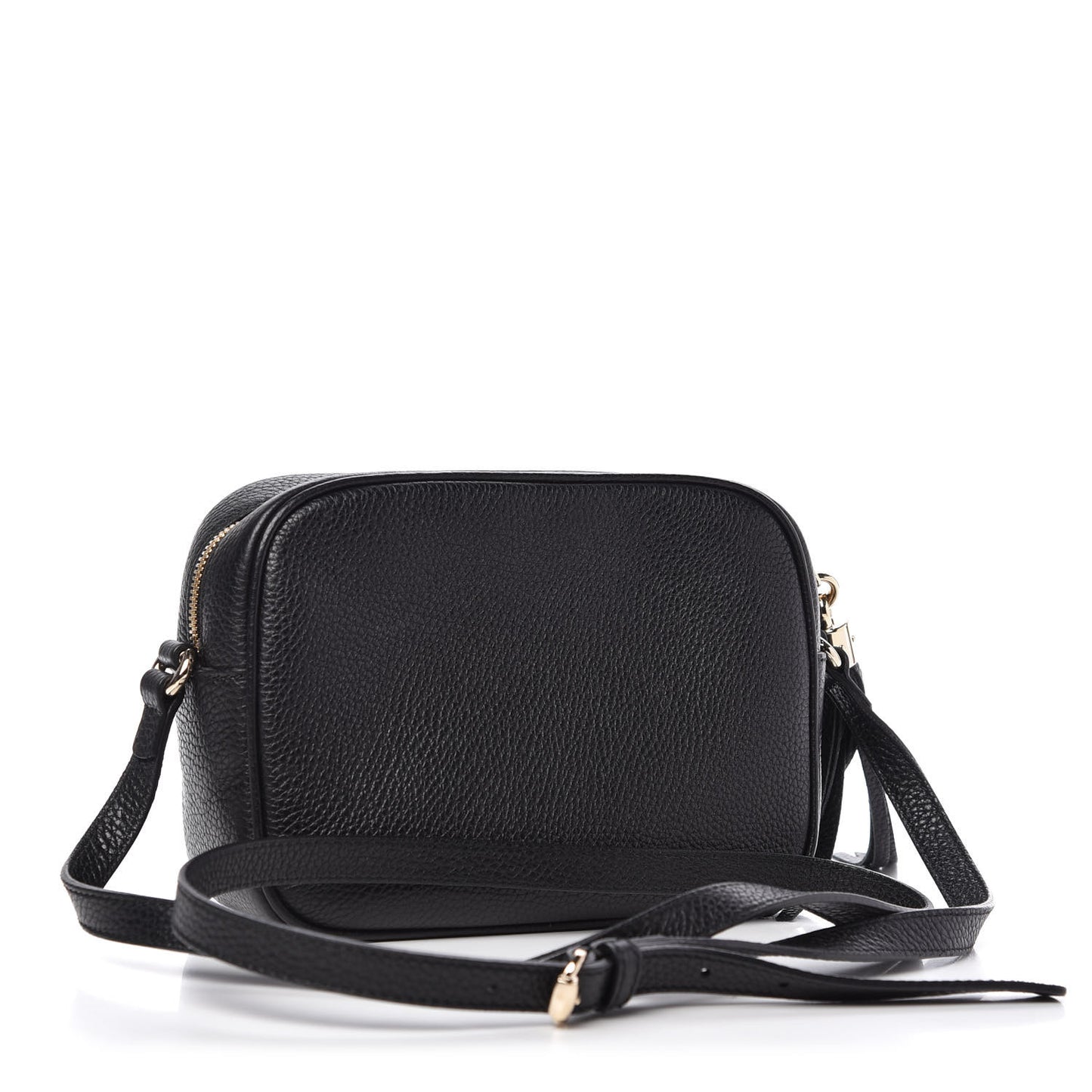 Pebbled Calfskin Small Soho Disco Bag Black