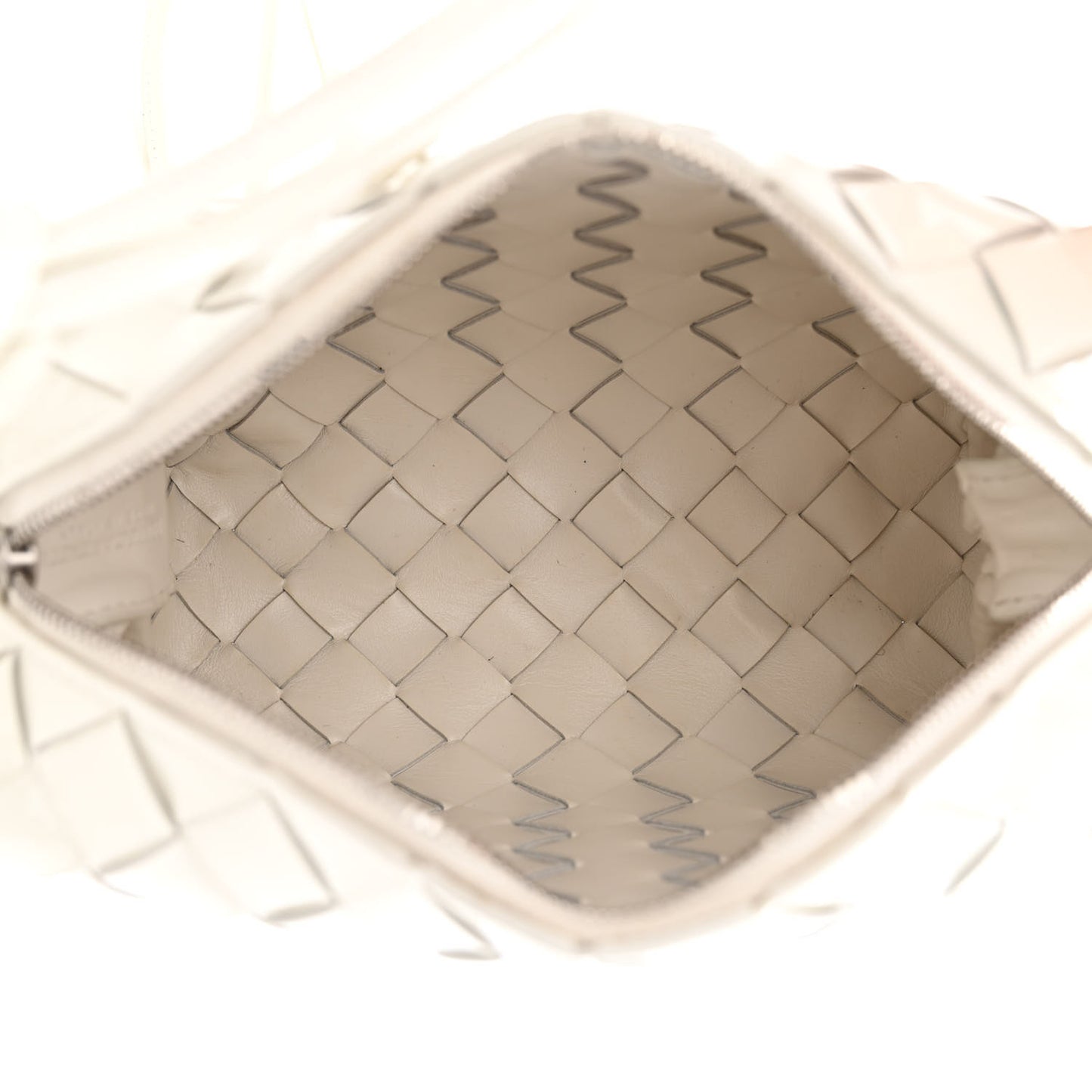 Patent Nappa Intrecciato Mini Loop Camera Bag White