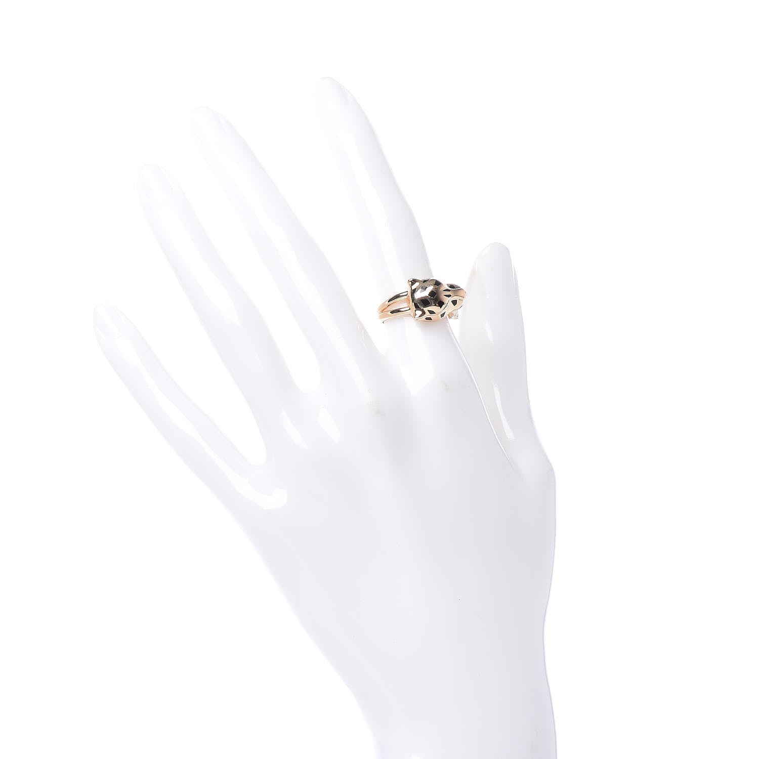 Cartier 18K Yellow Gold Lacquer Tsavortie Garnet Panthère De Ring 49 4.75 2 of 5