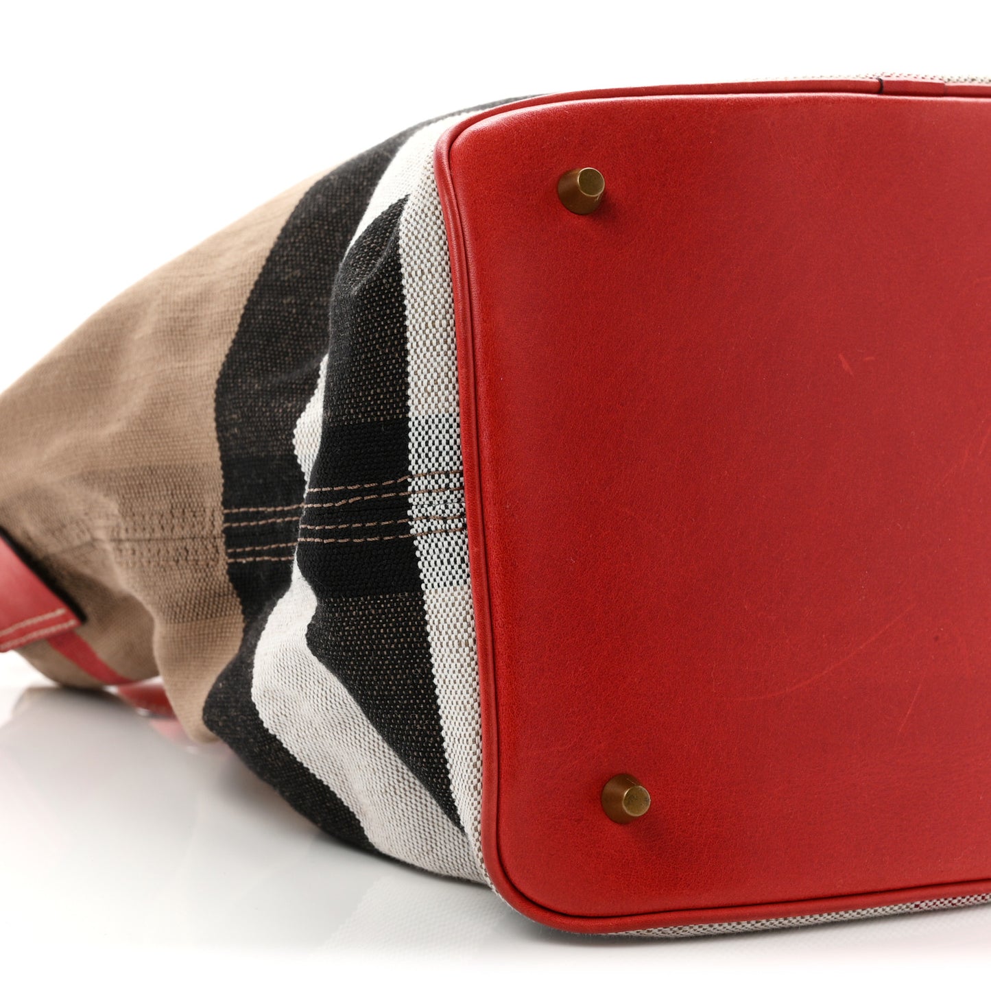Canvas Mega Check Medium Ashby Hobo Cadmium Red