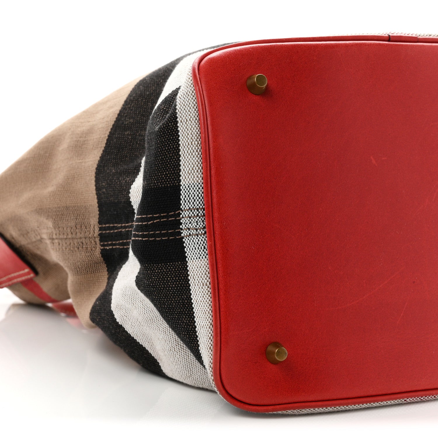 Burberry Canvas Mega Check Medium Ashby Hobo Cadmium Red 10 of 11