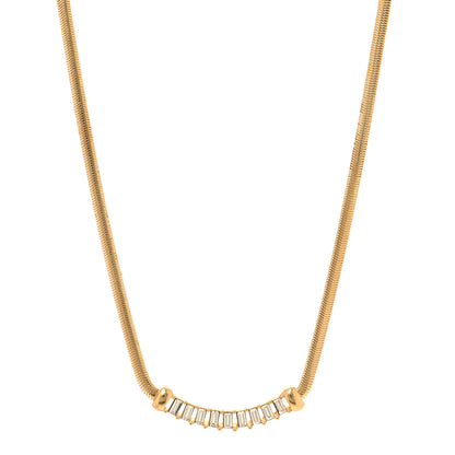 Christian Dior Crystal Baguette Necklace Gold 1 of 5