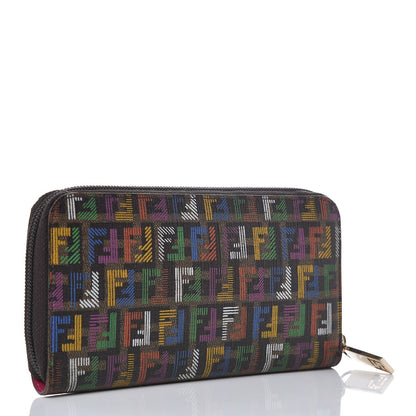 Fendi Zucca Spalmati FF Multicolor Zip Around Wallet Multicolor Fuchsia 3 of 8