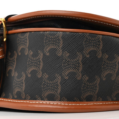 Celine Triomphe Canvas Medium Folco Bag Tan 10 of 10