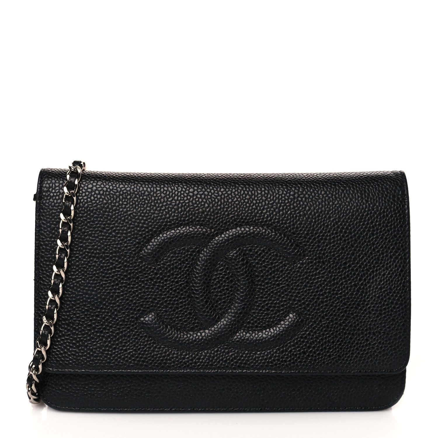 Chanel Caviar Timeless CC Wallet On Chain WOC Black 1 of 13