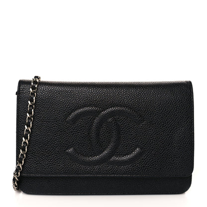 Chanel Caviar Timeless CC Wallet On Chain WOC Black 1 of 13