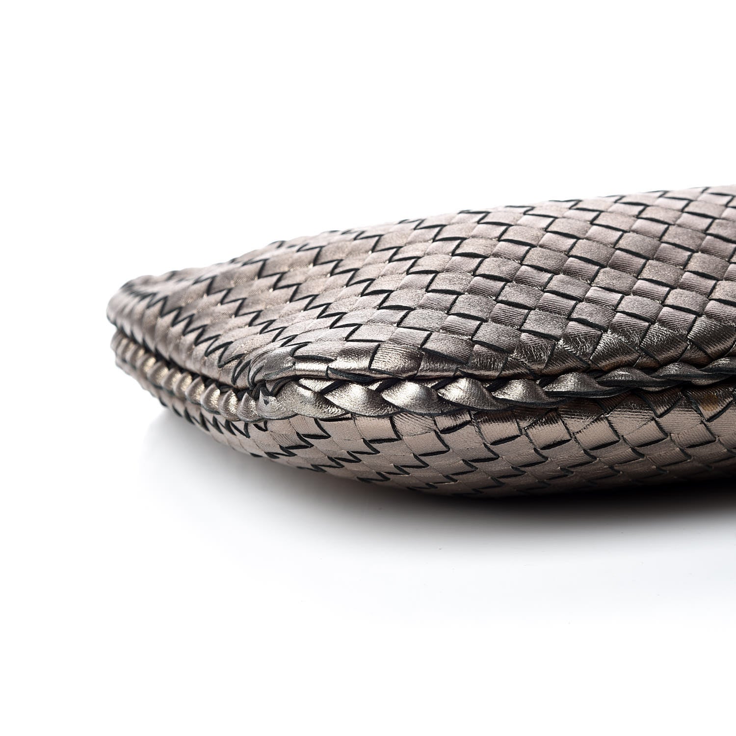 Bottega Veneta Metallic Grosgrain Intrecciato Medium Veneta Hobo Pewter 5 of 11