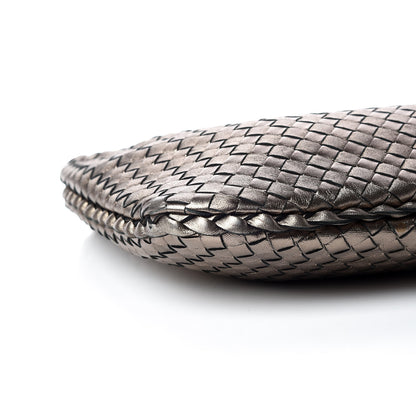 Bottega Veneta Metallic Grosgrain Intrecciato Medium Veneta Hobo Pewter 5 of 11