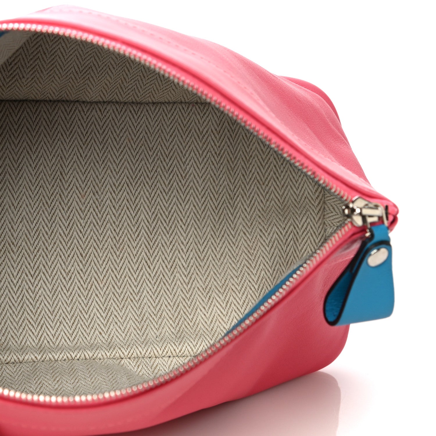 Hermes Lambskin Swift Tohubohu Pouch PM Rose Azalee Bleu Zanzibar 5 of 15