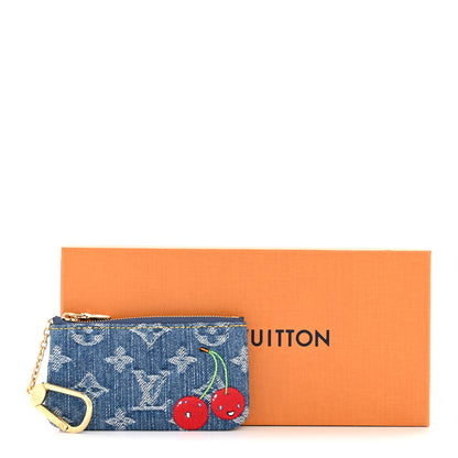 Louis Vuitton LV X TM Monogram Denim Cerises Key Pouch Blue 7 of 7