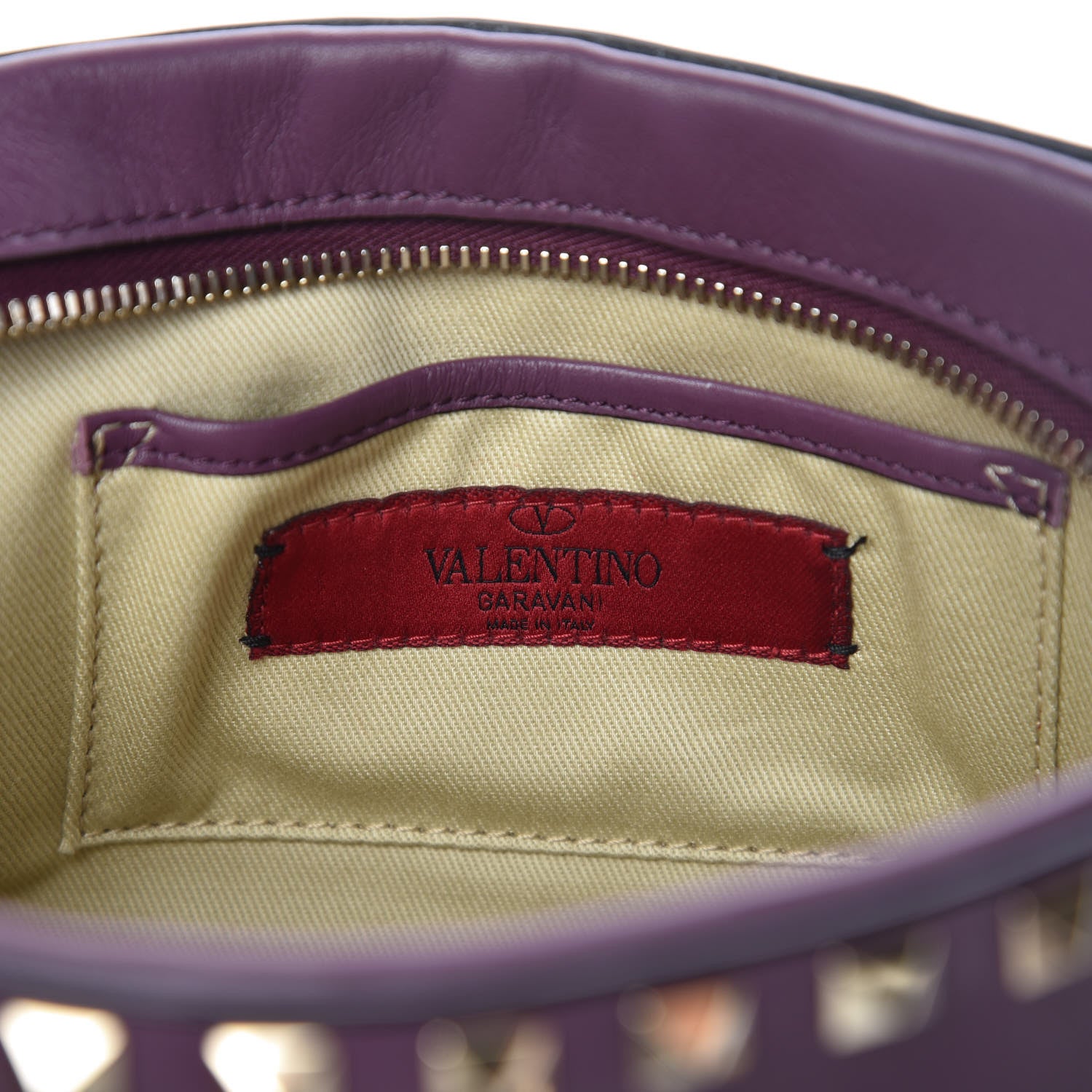 Valentino Garavani Calfskin Rockstud Camera Crossbody Bag Purple 6 of 10