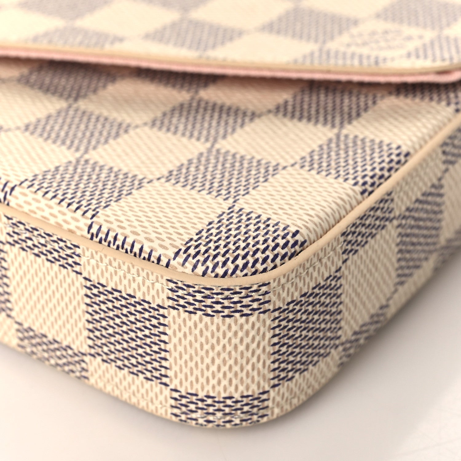 Louis Vuitton Damier Azur Pochette Felicie Chain Wallet Rose Ballerine 10 of 11