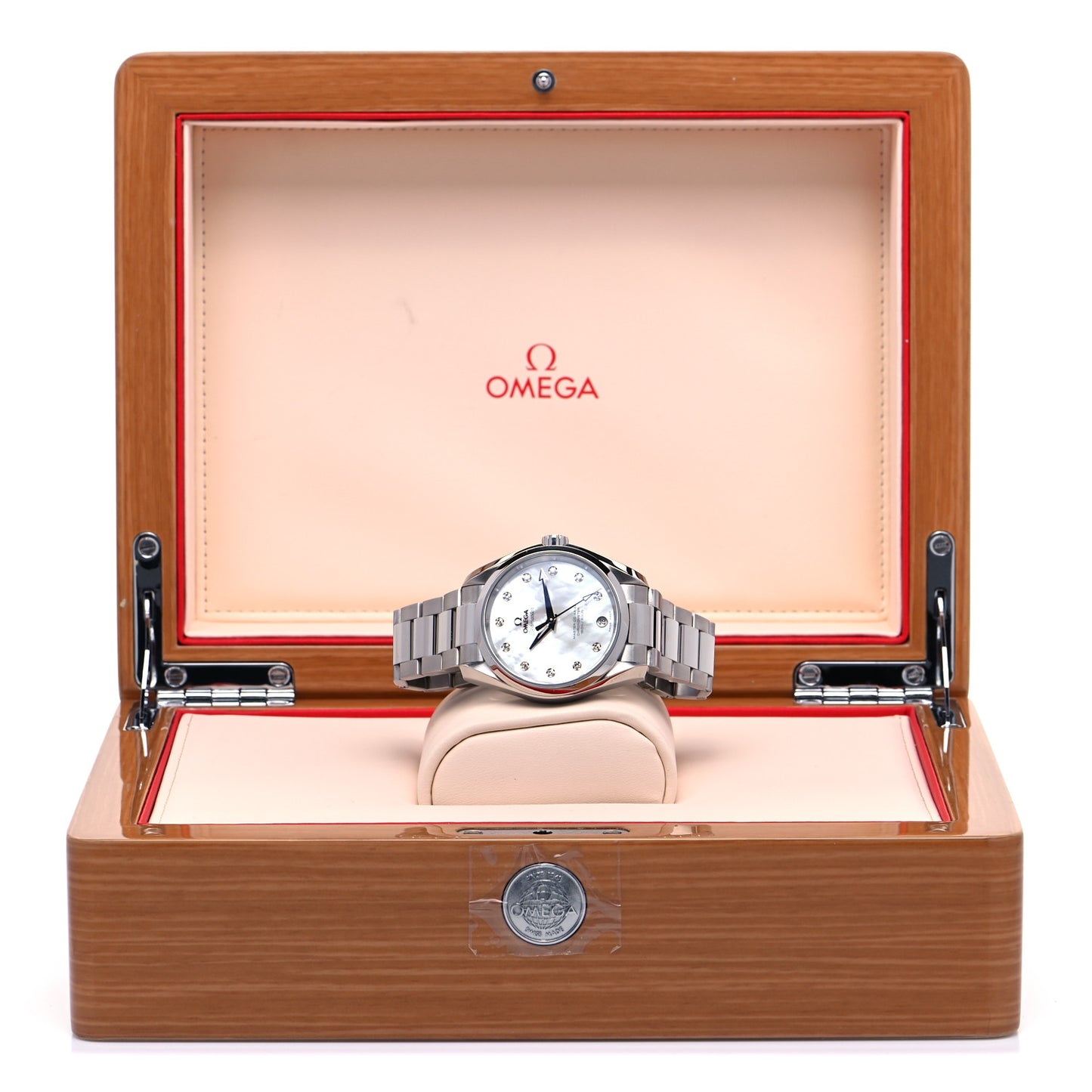 Stainless Steel Diamond Mother of Pearl 39mm Seamaster Master Co-Axial Chronometer Aqua Terra Automatic Watch 231.10.39.21.55.002