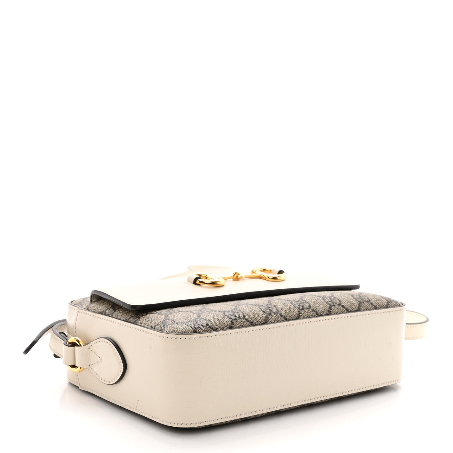 GG Supreme Monogram Small Horsebit 1955 Shoulder Bag Beige Mystic White