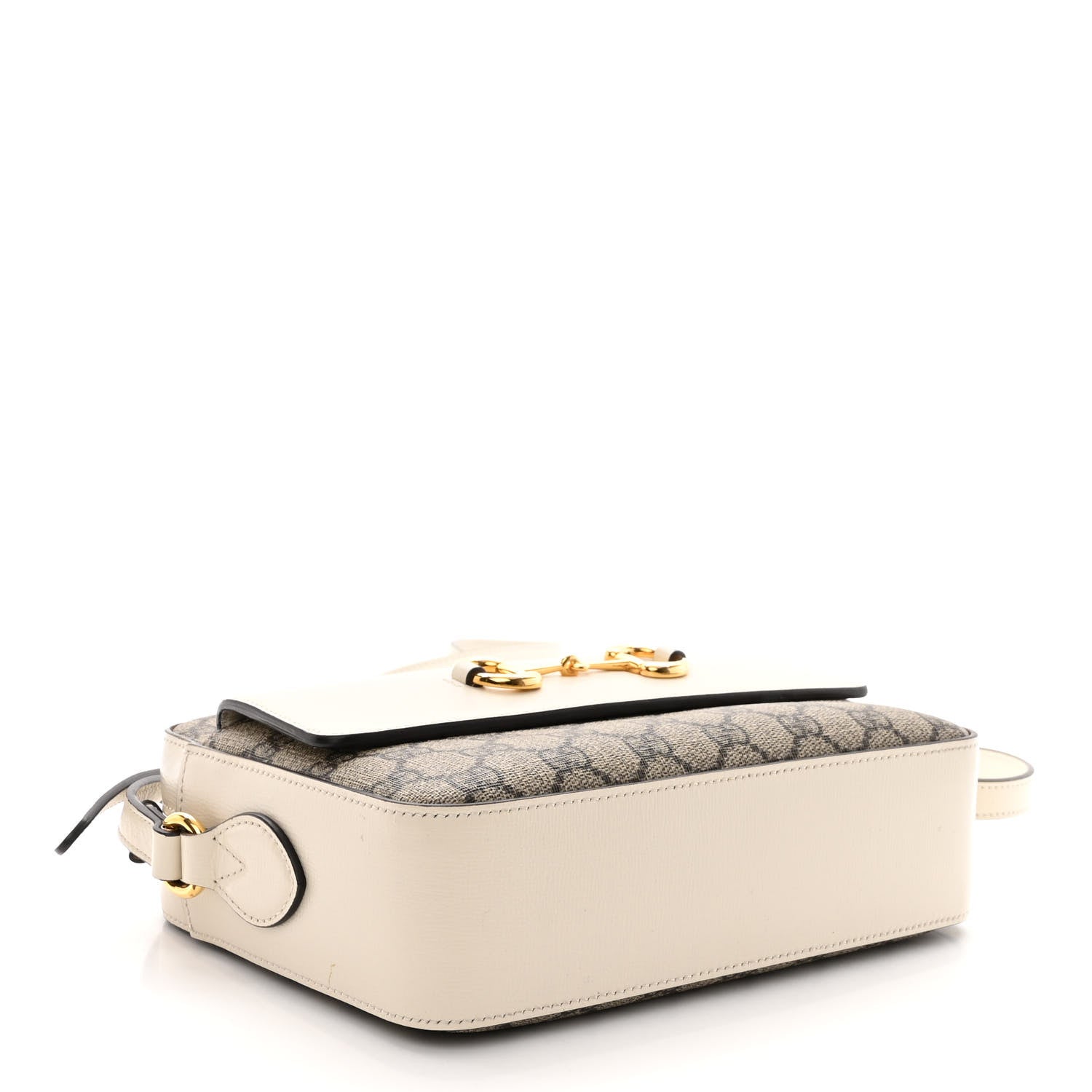 Gucci GG Supreme Monogram Small Horsebit 1955 Shoulder Bag Beige Mystic White 5 of 12
