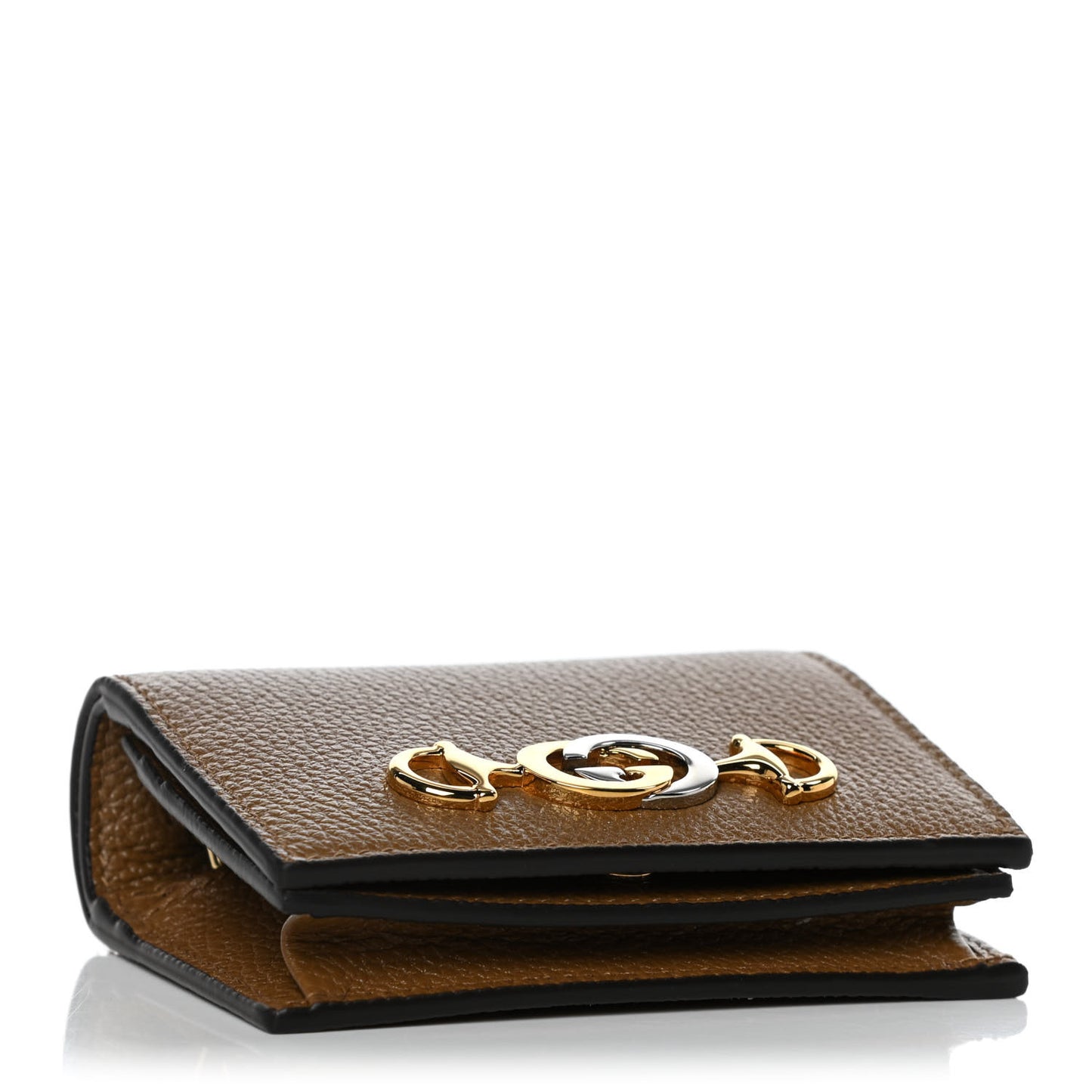 Grainy Calfskin Zumi Chain Card Case Wallet Friky Taupe