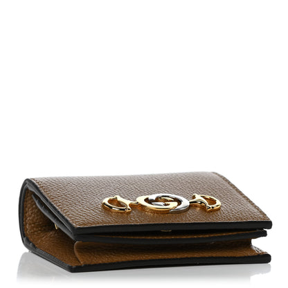 Gucci Grainy Calfskin Zumi Chain Card Case Wallet Friky Taupe 4 of 12
