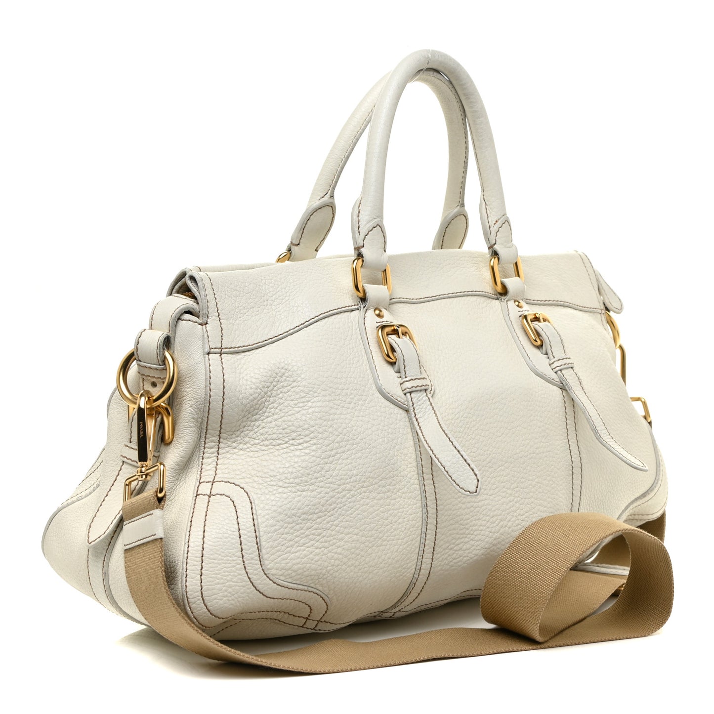 Cervo Antik Shopping Satchel White