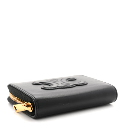 Celine Calfskin Triomphe Zipped Compact Wallet Black 4 of 7