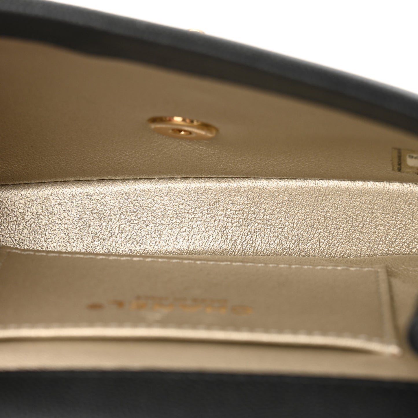 Grained Calfskin Embroidered Captain Gold Belt Bag Black