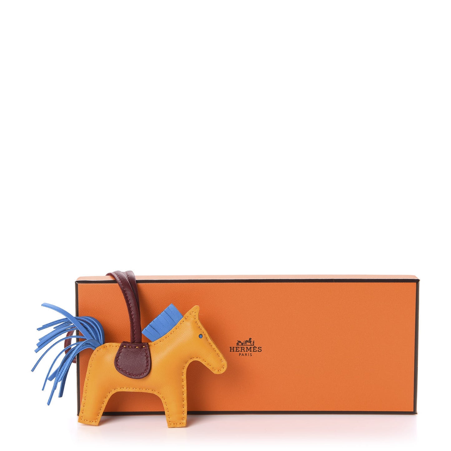 Milo Lambskin Grigri Rodeo Horse Bag Charm PM Jaune D'Or Bleu Zanzibar Rouge H