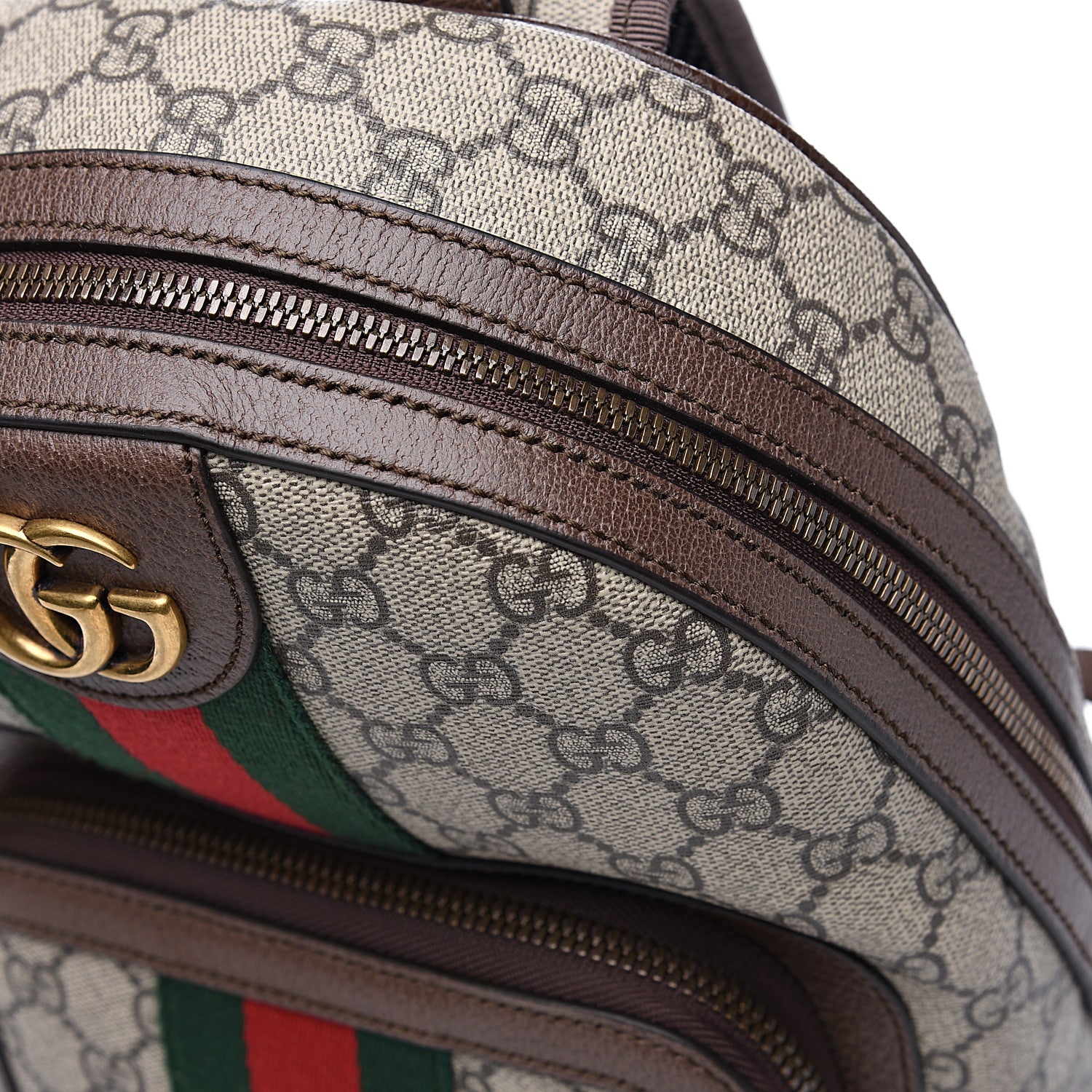 Gucci GG Supreme Monogram Calfskin Web Small Ophidia Day Backpack Beige Ebony New Acero 12 of 12