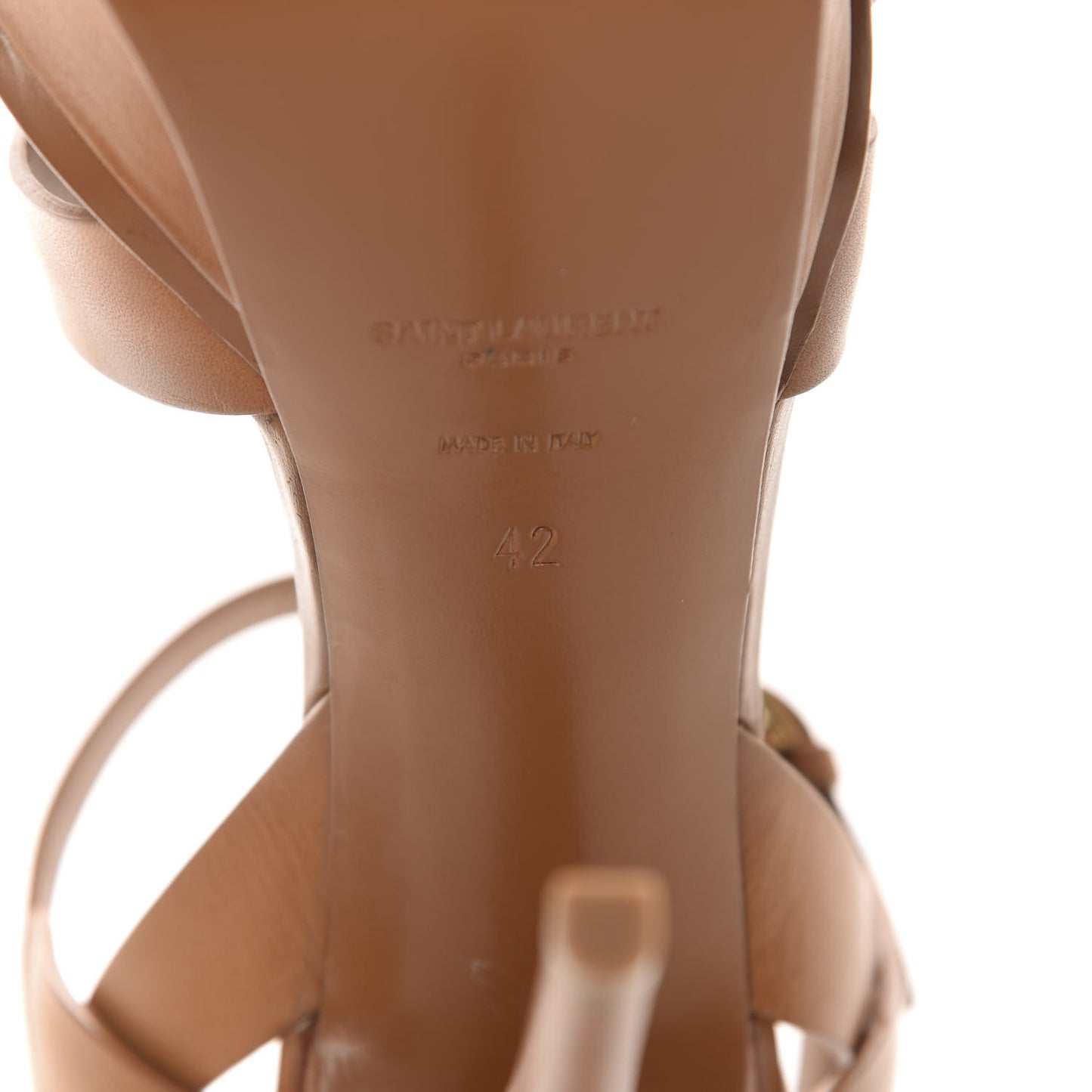 Calfskin Tribute 105 Platform Sandals 42 Caramel