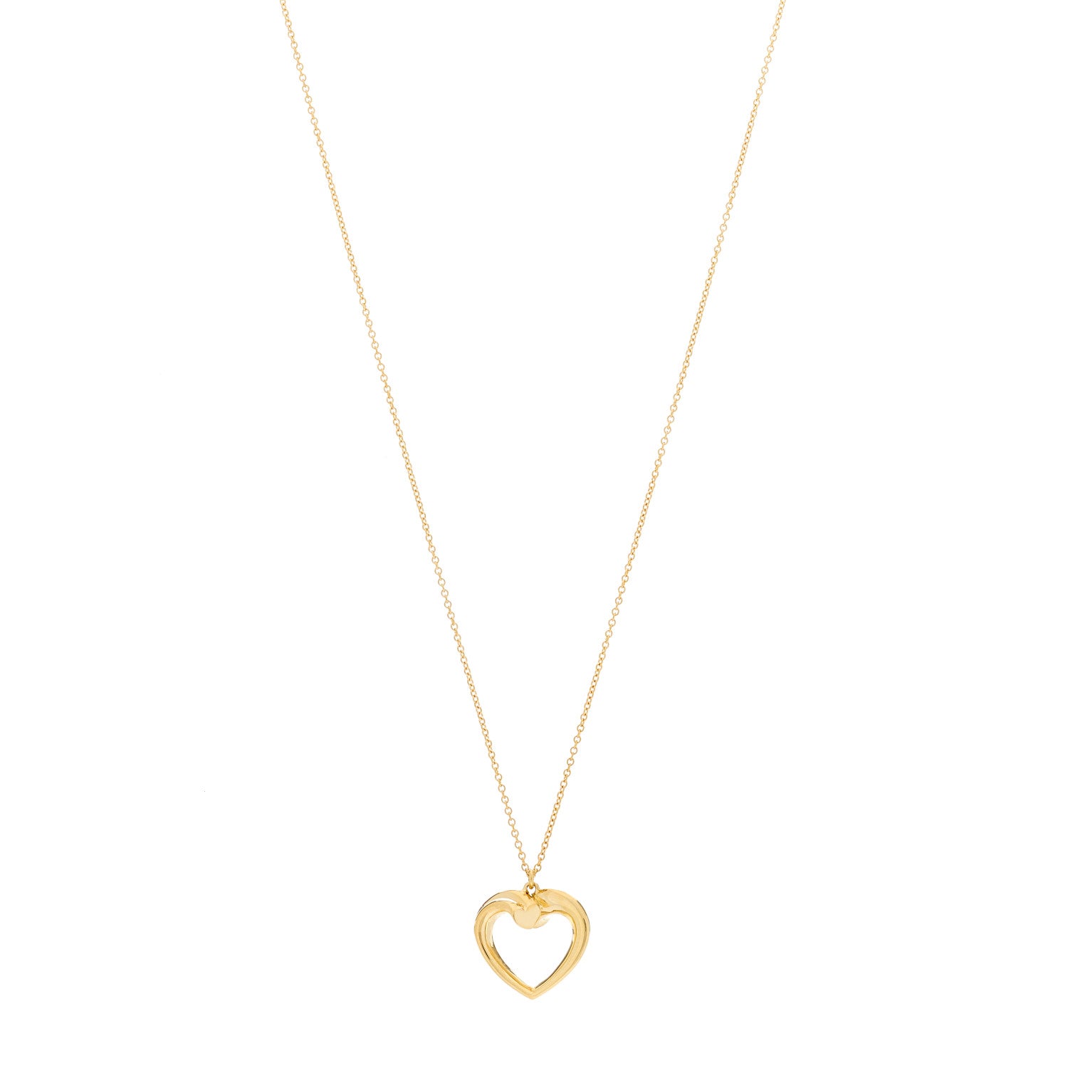 Tiffany 18K Yellow Gold Paloma Picasso Tenderness Heart Pendant Necklace 2 of 4